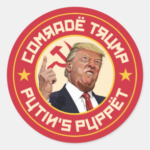 Comrade Trump: Putin's Puppet- Soviet Illustration Classic Round Sticker