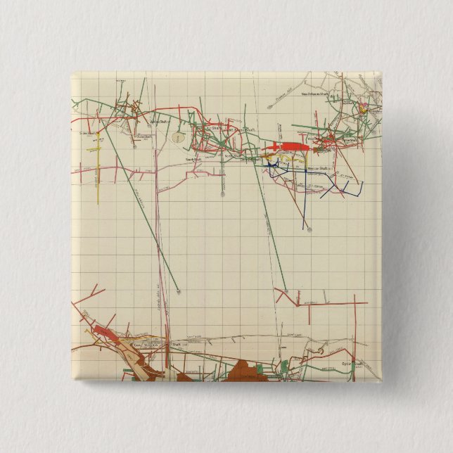Comstock Mine Maps Number III 2 Inch Square Button (Front)