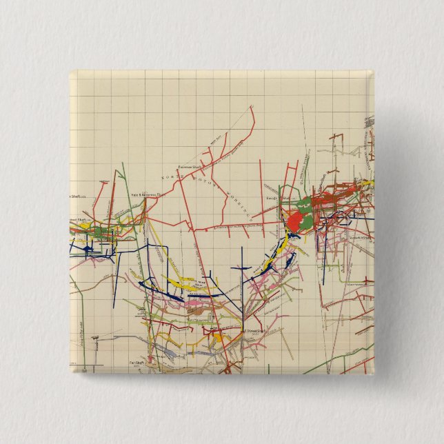 Comstock Mine Maps Number IV 2 Inch Square Button (Front)