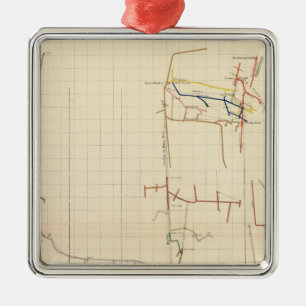 Comstock Mine Maps Number V Metal Ornament