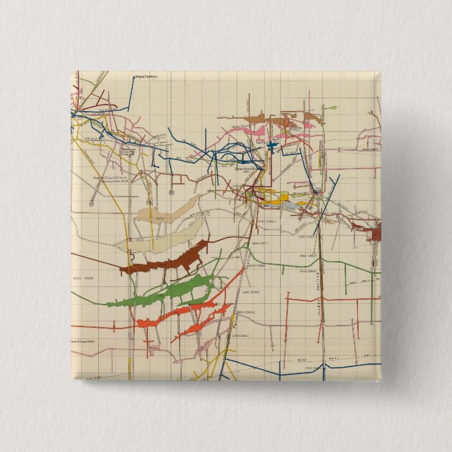 Comstock Mine Maps Number VI 2 Inch Square Button (Front)