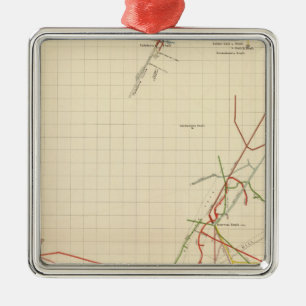Comstock Mine Maps Number VII Metal Ornament