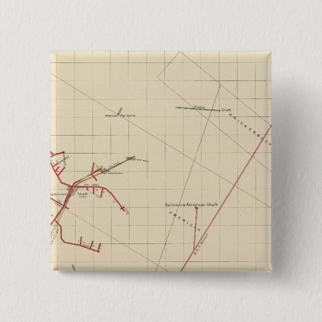 Comstock Mine Maps Number VIX 2 Inch Square Button (Front)