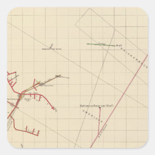 Comstock Mine Maps Number VIX Square Sticker