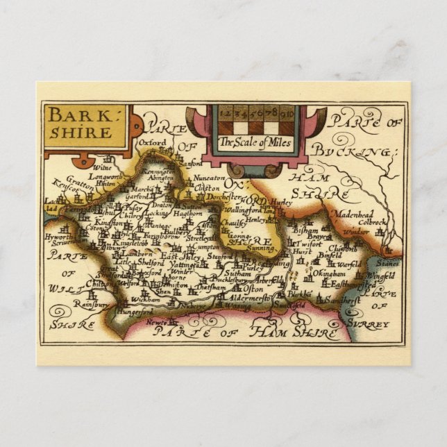 Comté de Barkshire Berkshire Angleterre carte anti (Devant)