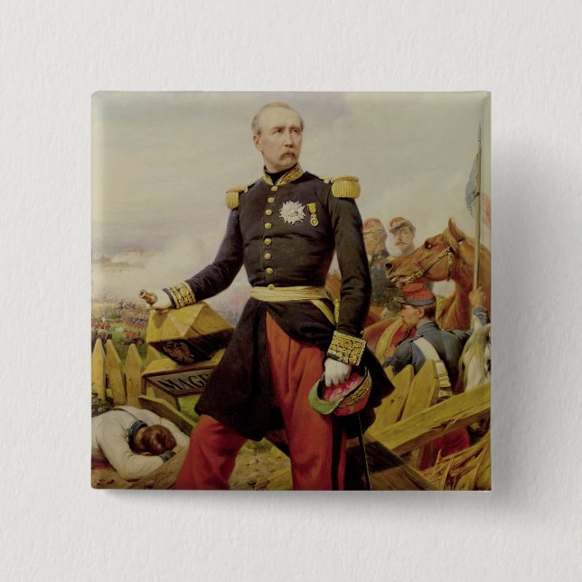Comte Maurice de MacMahon , 1860 2 Inch Square Button (Front)