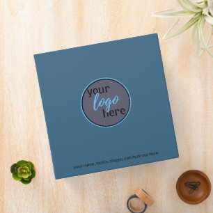 COMTEMPORARY MODERN LOGO BRANDED BLUE CUSTOM TEXT BINDER