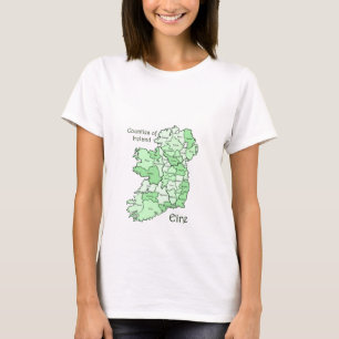 Comtés de T-shirts de carte de l'Irlande