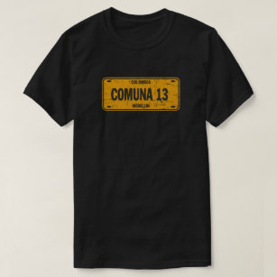 Comuna 13 Medellin Colombia License Plate T-Shirt