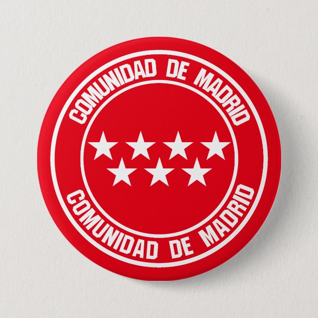 Comunidad de Madrid Round Emblem 3 Inch Round Button (Front)