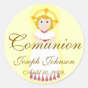 "Comunion" Sticker-Customize Classic Round Sticker