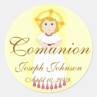 "Comunion" Sticker-Customize Classic Round Sticker