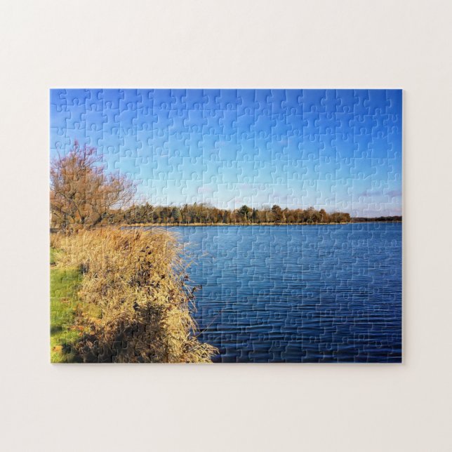 Comus Lake, Delavan, Wisconsin Jigsaw Puzzle (Horizontal)