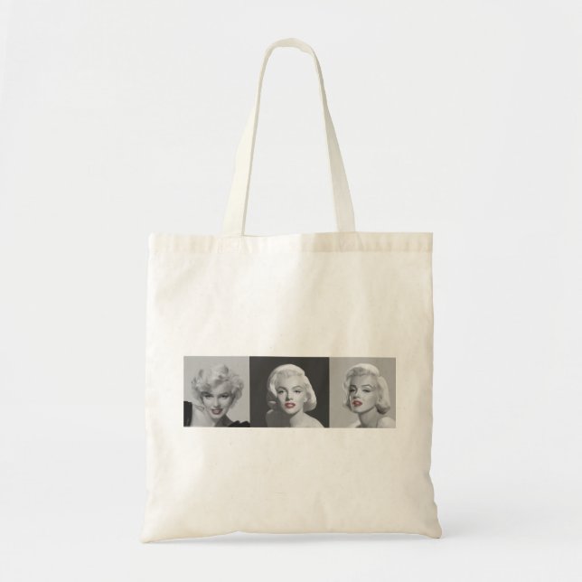 CON18BWRD Marilyn Trio Red Lips Blue Eyes.tif Tote Bag (Front)