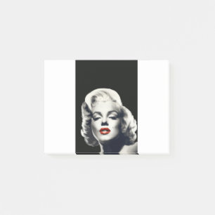 CON24BW-V4 Red Lips Marilyn IN BLACK.tif Post-it Notes