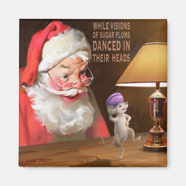 CON32 Santa 2 Sugar Plums.tif Magnet (Front)