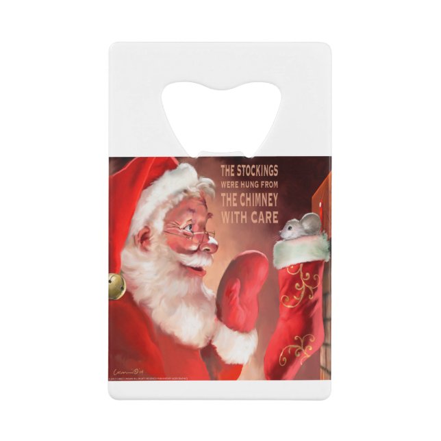 CON33 Santa 3 Stockings.tif Credit Card Bottle Opener (Front)