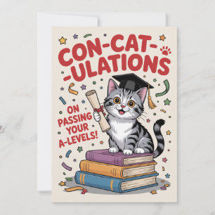  “Con-cat-ulations” A-Level success  Card