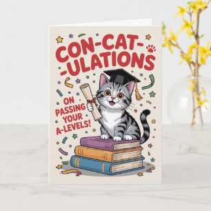“Con-cat-ulations” A-Level success Card