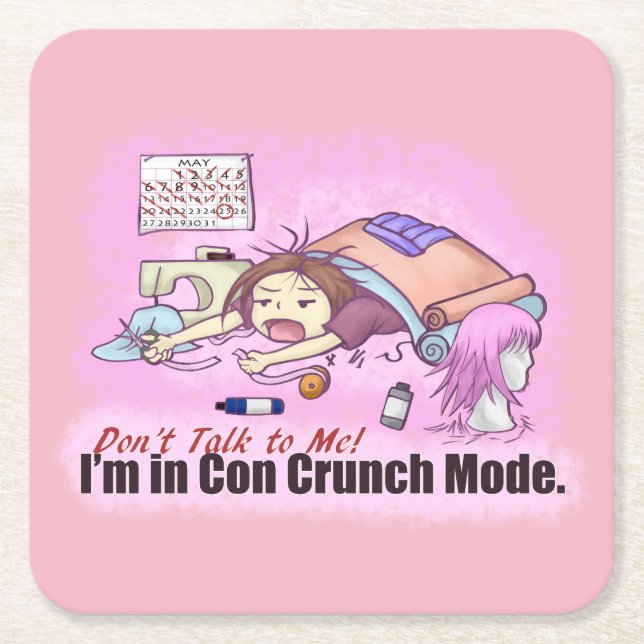 Con Crunch Square Paper Coaster (Front)