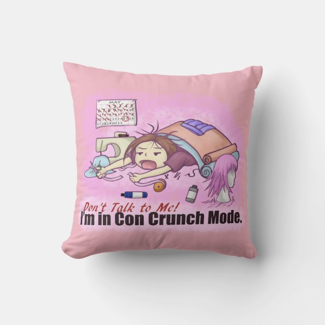 Con Crunch Throw Pillow (Front)