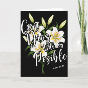 Con Dios Todo Es Posible Shirt Christian Spanish F Card