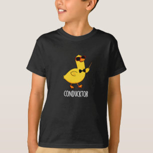 Con-duck-tor Funny Music Conductor Duck Pun Dark B T-Shirt