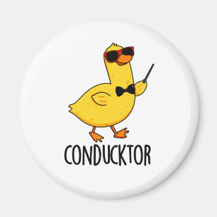 Con-duck-tor Funny Music Conductor Duck Pun Magnet