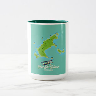 Con Son Island map Vietnam Two-Tone Coffee Mug