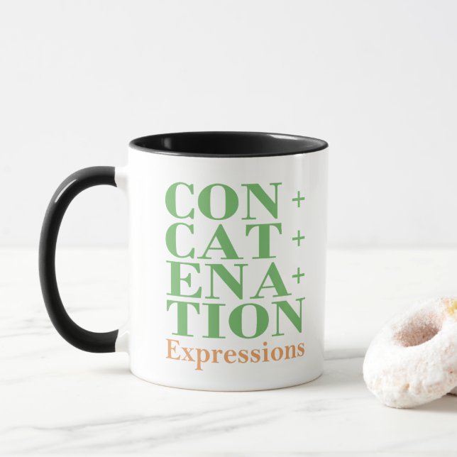 Concatenation Expressions in Cobol Programming Mug (With Donut)