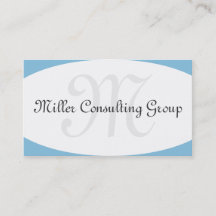 Concave Monogramme Cartes de visite Bleus