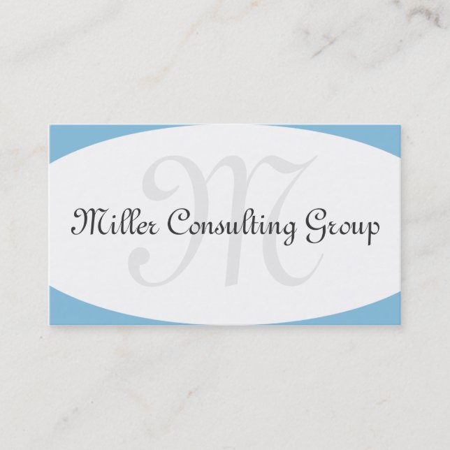 Concave Monogramme Cartes de visite Bleus (Devant)