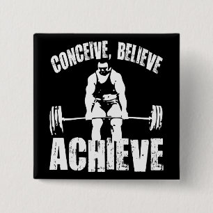 Conceive, Believe, Achieve - Workout Motivational 2 Inch Square Button
