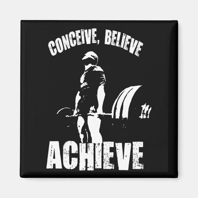 Conceive, Believe, Achieve - Workout Motivational Magnet (Front)