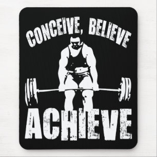 Conceive, Believe, Achieve - Workout Motivational Mouse Pad