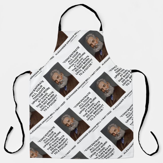 Concentrate All Your Thoughts Upon Work Bell Quote Apron (Front)