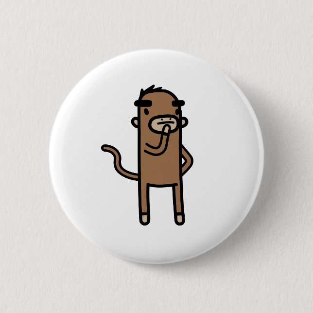Concentrating Monkey 2 Inch Round Button (Front)