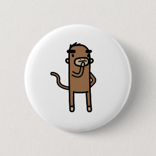 Concentrating Monkey 2 Inch Round Button