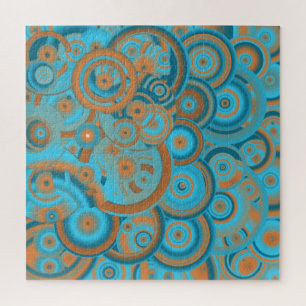 Concentric Circle Gradient Colour Art Jigsaw Puzzle