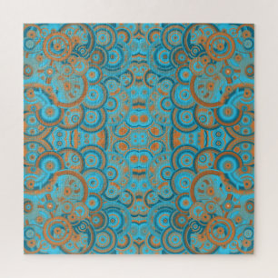 Concentric Circle Gradient Colour Art Pattern Jigsaw Puzzle