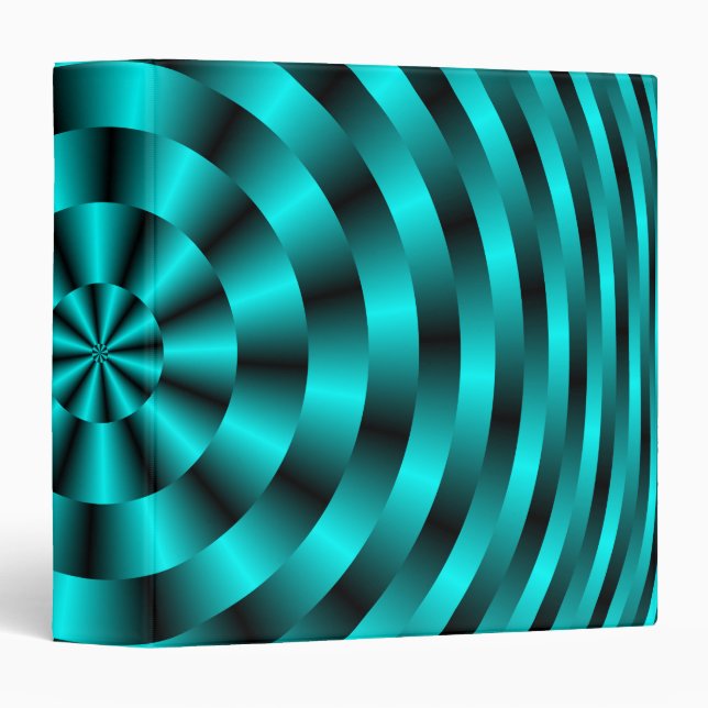 Concentric Circle Spiral in Turquoise Binder (Front/Spine)