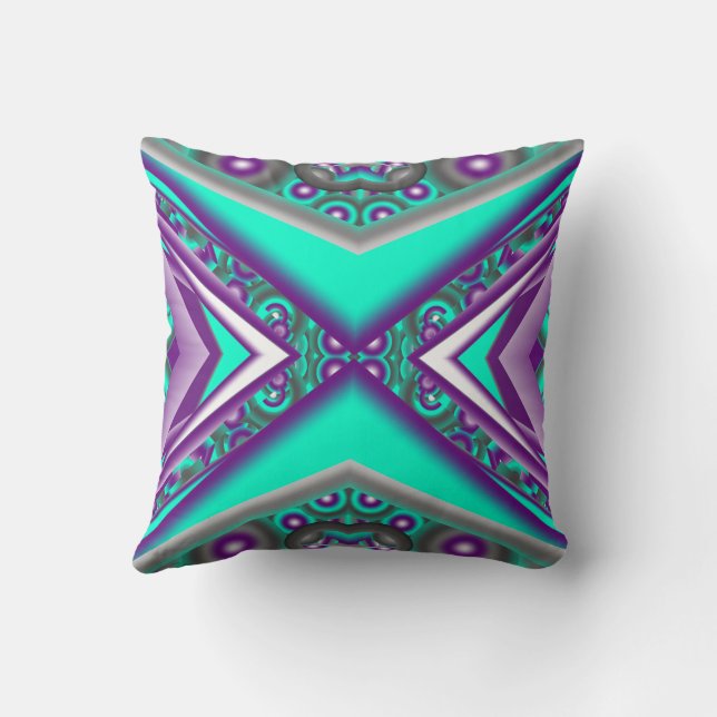 Concentric Circled To The Point Abstract Throw Pillow (Back)