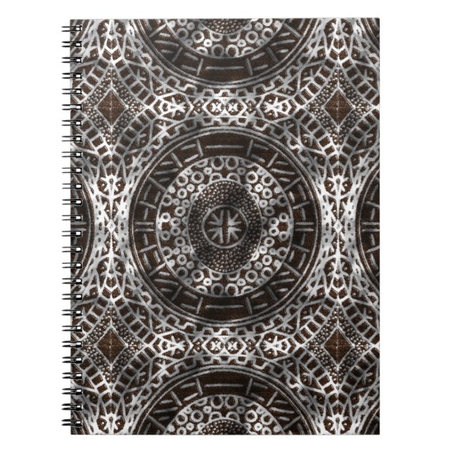 Concentric Circles African Tribal Print chocolate Notebook (Front)