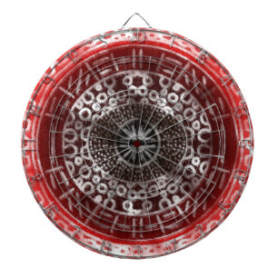 Concentric Circles African Tribal Print red ombre Dartboard