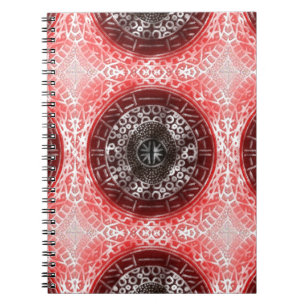 Concentric Circles African Tribal Print red ombre Notebook