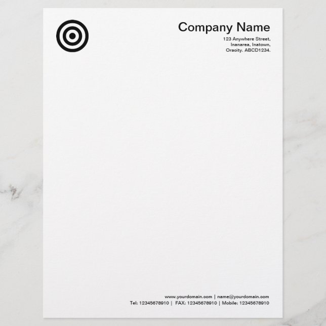 Concentric Circles - Black Letterhead (Front)