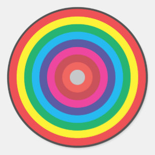 concentric circles coloured target classic round sticker