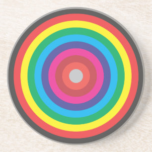 concentric circles coloured target coaster