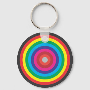 concentric circles coloured target keychain