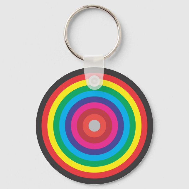 concentric circles coloured target keychain (Front)